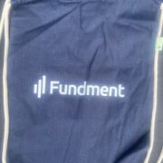 BLUE COTTON DRAWSTRING BAG