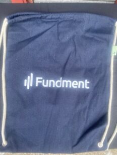BLUE COTTON DRAWSTRING BAG